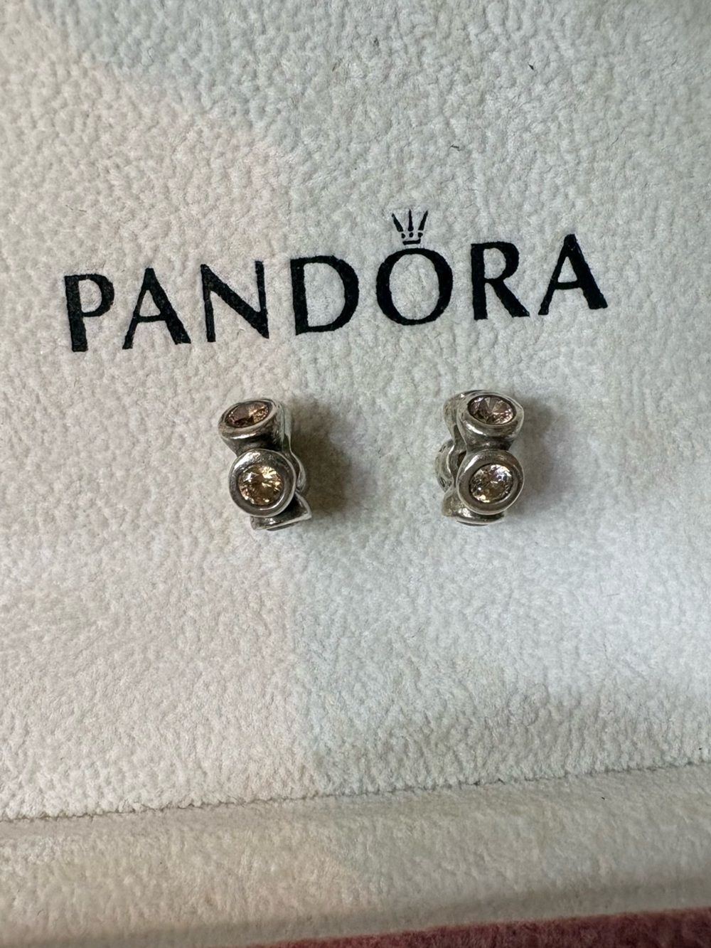 Two Pandora CZ Spacer Charms